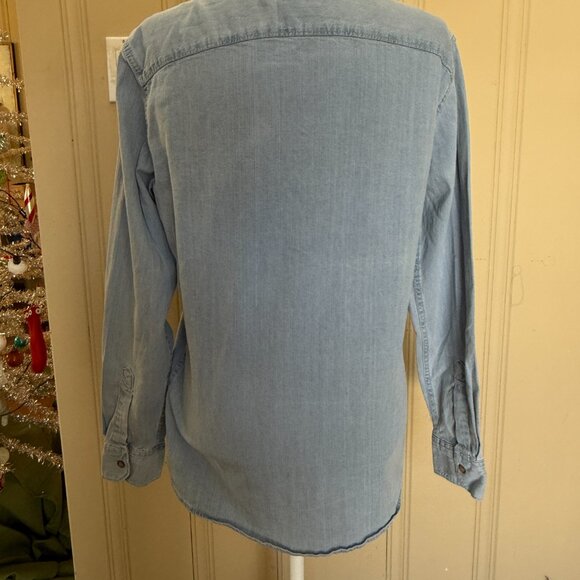 Wrangler Denim Shirt Jacket Pearl Snap Flex for Fit - Picture 5 of 6